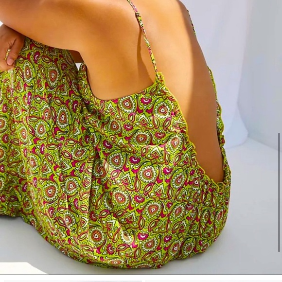 Anthropologie Flounced Maxi Lounge Dress - Picture 2 of 5